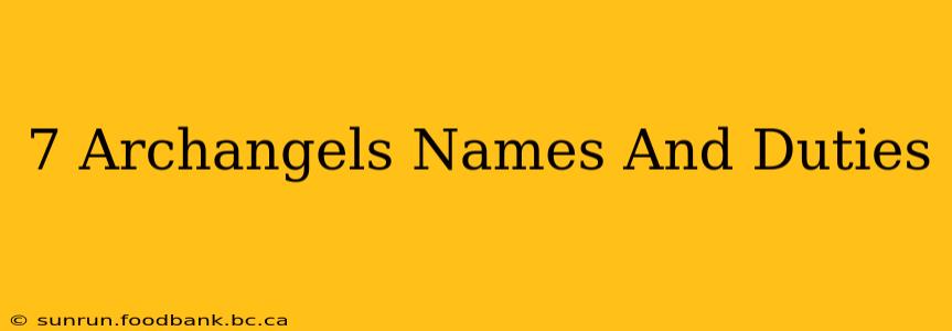 7 Archangels Names And Duties