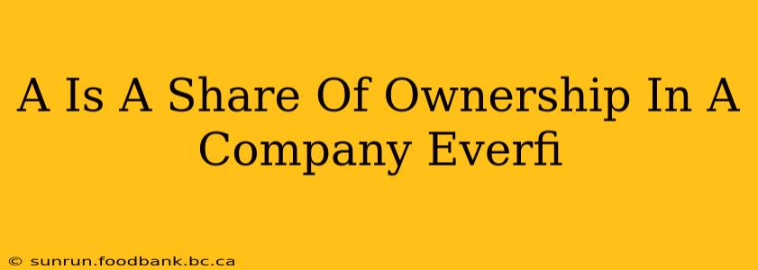 A Is A Share Of Ownership In A Company Everfi