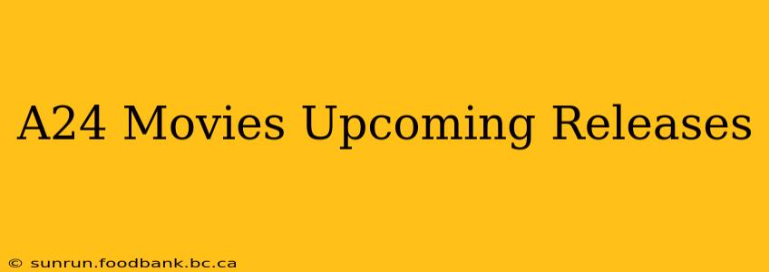 A24 Movies Upcoming Releases