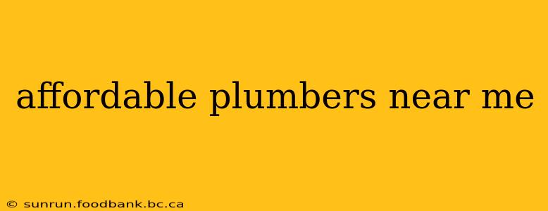 affordable plumbers near me