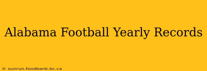 Alabama Football Yearly Records