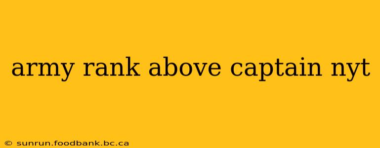 army rank above captain nyt