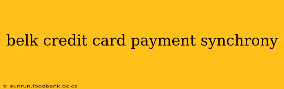 belk credit card payment synchrony