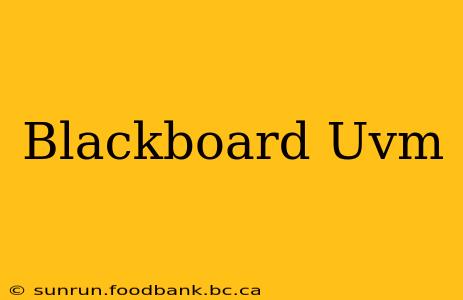 Blackboard Uvm