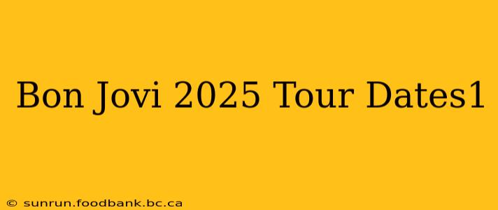 Bon Jovi 2025 Tour Dates1