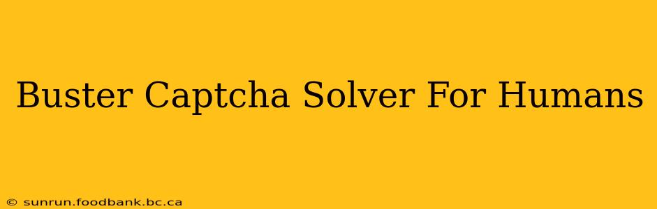 Buster Captcha Solver For Humans