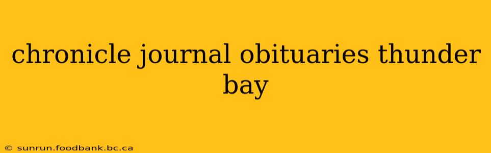 chronicle journal obituaries thunder bay