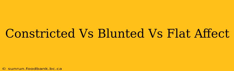 Constricted Vs Blunted Vs Flat Affect