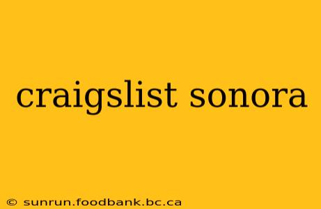 craigslist sonora