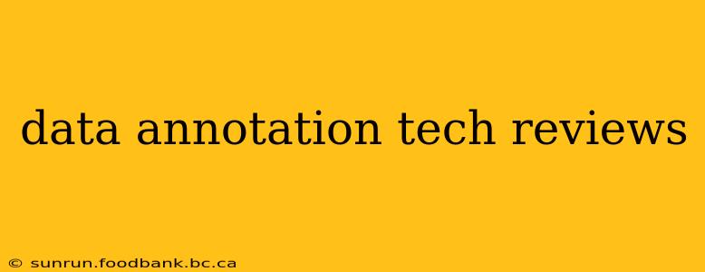 data annotation tech reviews