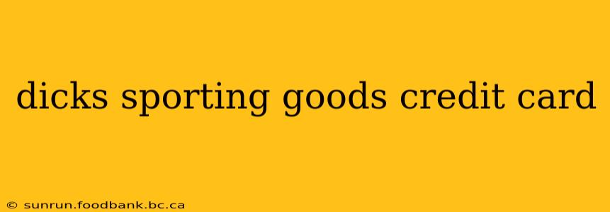 dicks sporting goods credit card