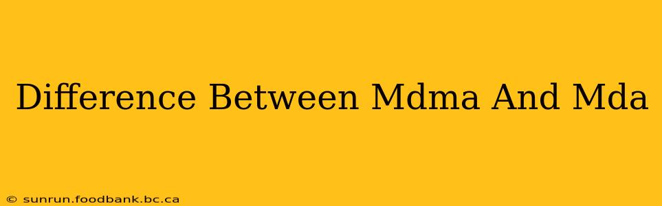 Difference Between Mdma And Mda