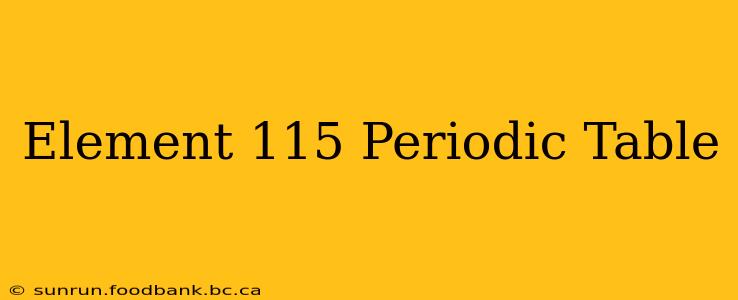 Element 115 Periodic Table