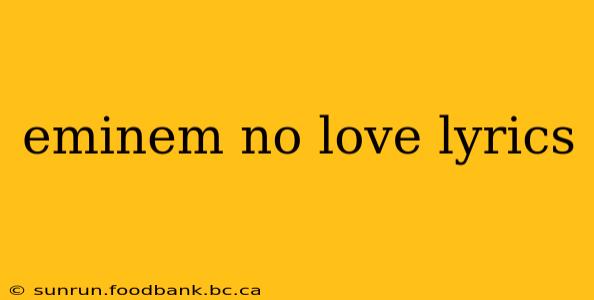 eminem no love lyrics