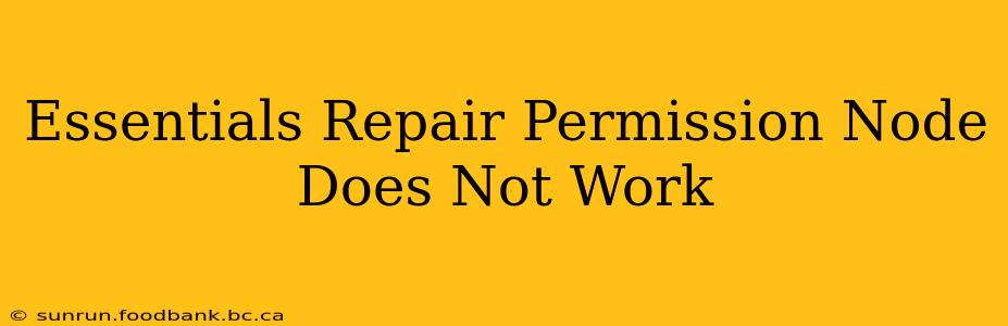Essentials Repair Permission Node Does Not Work