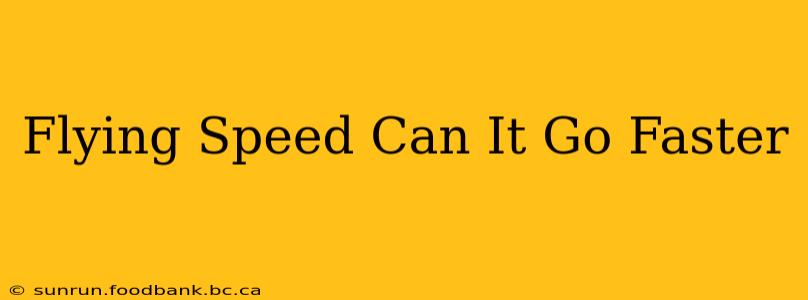 Flying Speed Can It Go Faster