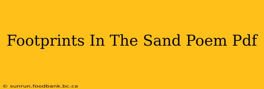 Footprints In The Sand Poem Pdf