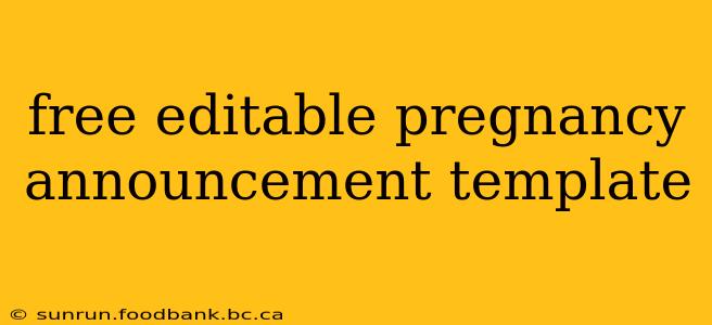 free editable pregnancy announcement template