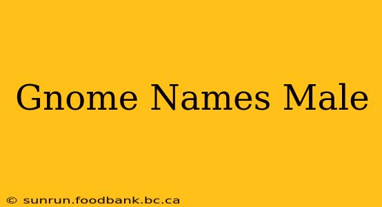 Gnome Names Male