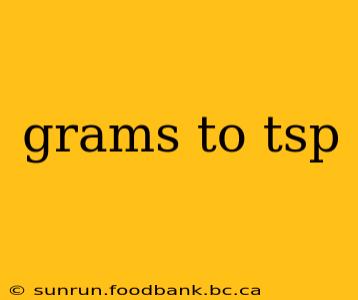 grams to tsp