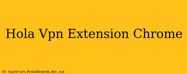 Hola Vpn Extension Chrome