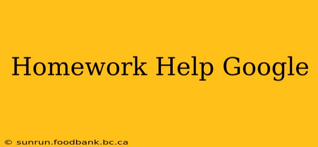 Homework Help Google