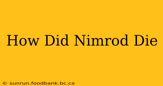 How Did Nimrod Die