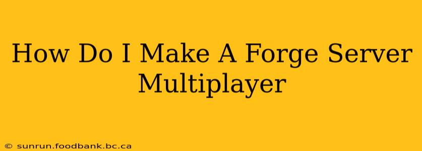 How Do I Make A Forge Server Multiplayer