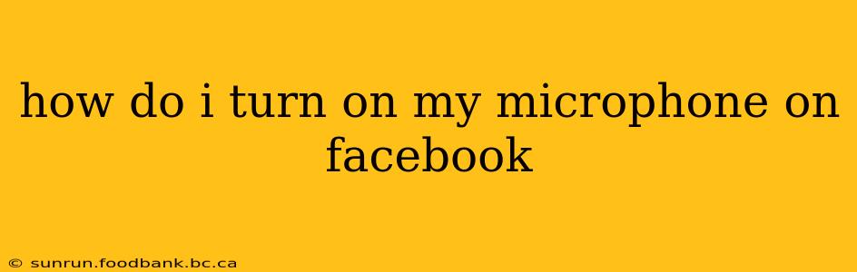 how do i turn on my microphone on facebook
