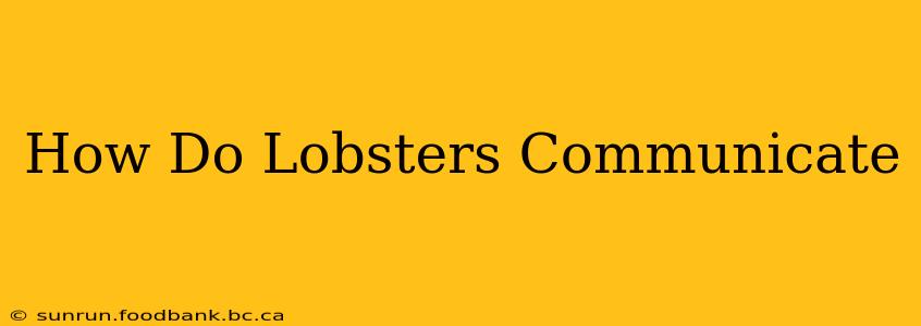 How Do Lobsters Communicate