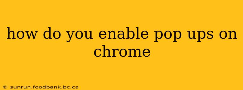 how do you enable pop ups on chrome