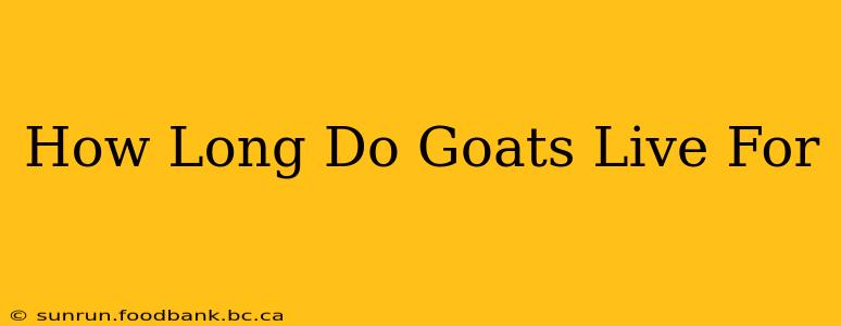 How Long Do Goats Live For