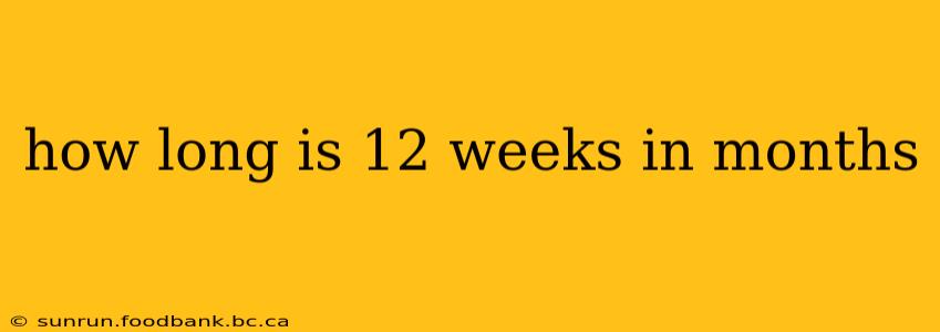 how long is 12 weeks in months