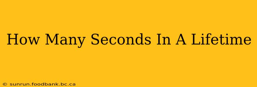 How Many Seconds In A Lifetime