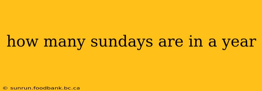 how many sundays are in a year