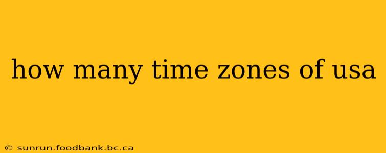 how many time zones of usa