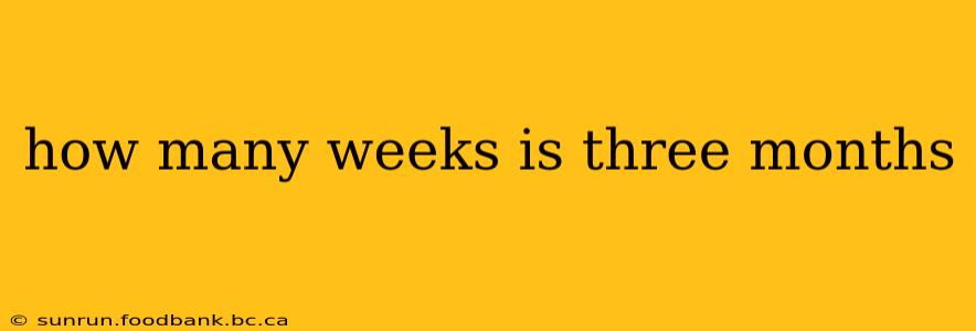 how many weeks is three months