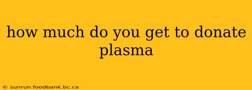 how much do you get to donate plasma