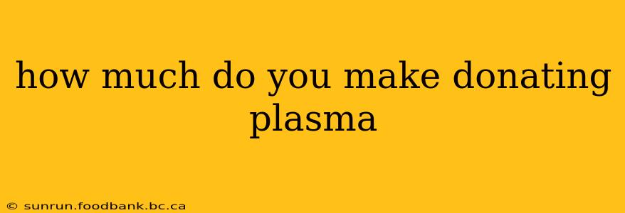 how much do you make donating plasma