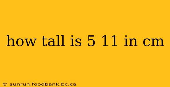 how tall is 5 11 in cm