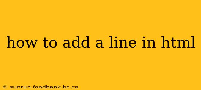 how to add a line in html