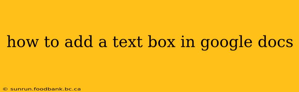 how to add a text box in google docs