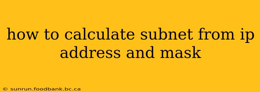 how to calculate subnet from ip address and mask