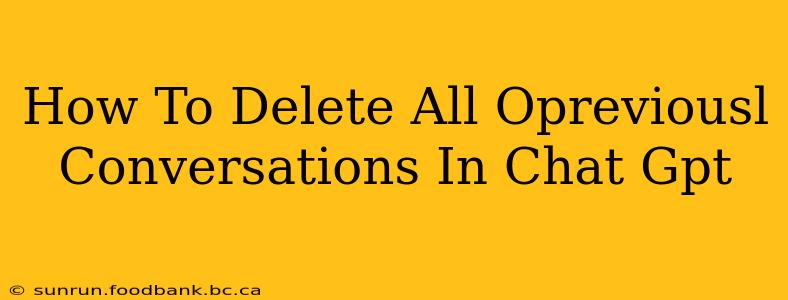 How To Delete All Opreviousl Conversations In Chat Gpt