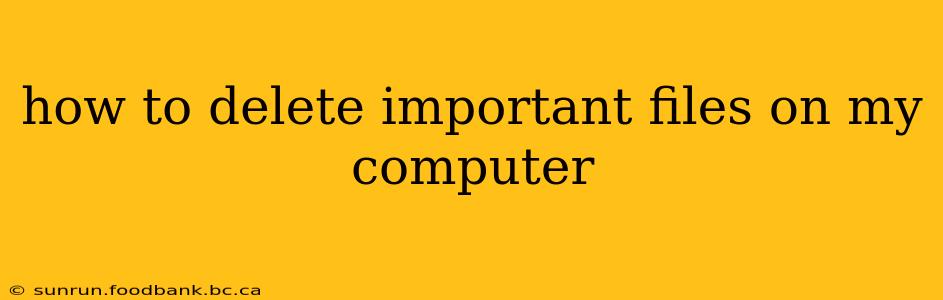 how to delete important files on my computer