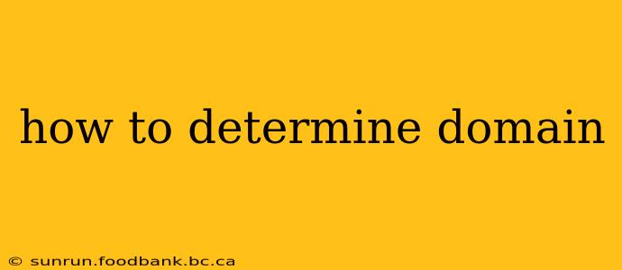 how to determine domain