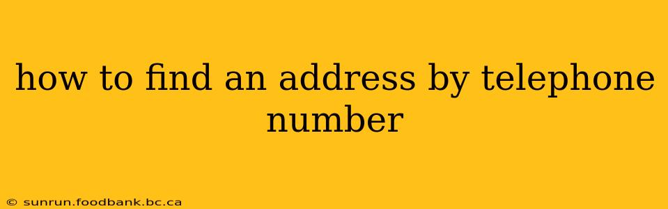 how to find an address by telephone number