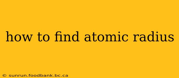 how to find atomic radius