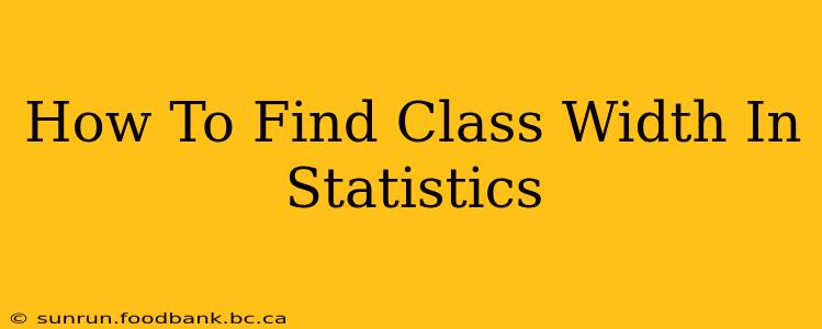 How To Find Class Width In Statistics