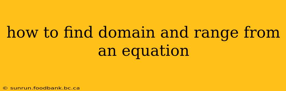 how to find domain and range from an equation